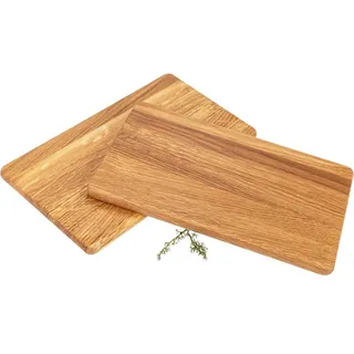 Holz Frank Frühstücksbrett Frühstücksbrettchen aus Eiche geölt - 26 x 15 x 1,2 cm, Holz beige