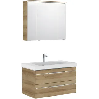 Pelipal Badezimmer Balto, Eiche, Holzwerkstoff, 3-teilig, 6 Fächer, 2 Schublade(n) Schubladen, 92 cm, Made in Germany, hängend, Typenvielfalt, Badezimmer, Badmöbelsets & Badmöbelserien, Badmöbel-Set