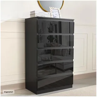 Hti-Living Kenji 70 x 40 x 115 cm Hochglanz Schwarz