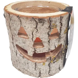 House of Rustic Windlicht House of Rustic Holzlaterne Halloween Ø 18 x 15 cm braun