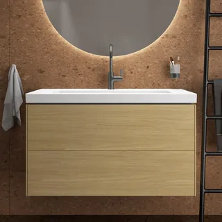 Ideal Standard Waschtischunterschrank 2 Auszüge 100 x 50 x 55 cm Eiche hell