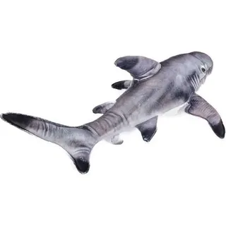 Plüschtier Schwarzspitzenhai, 50 cm, Kuscheltiere Stofftiere Meerestiere Ozean Fische Meer Haie Hai - Grau