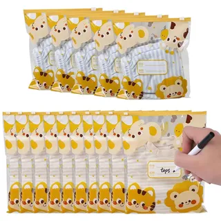 DIFLAX 15 Stück Baby Beutel für Neugeborene mit 1 Stift Baby Erstausstattung für Neugeborene Krankenhaus Kleidersack für Kinder Geschenke für Geburt Organizer für Kindergarten (10 Große+5 Mittlere)
