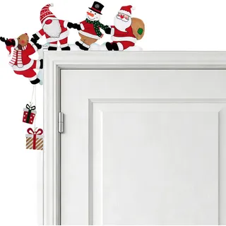 Türrahmen Deko Weihnachten, Lustige Weihnachtsdeko Türrahmen Holz (Linke) | Weihnachtsmann Elch Schneemann Schöne Tür Deko Weihnachten, Schöne Weihnachtsdeko Haustür, Weihnachts Wohndekoration