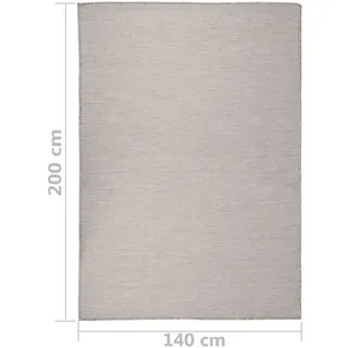 vidaXL Outdoor-Teppich Flachgewebe 140x200 cm Taupe