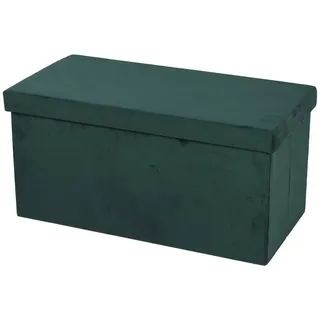 Urban Living Truhenbank SITZBANK CORD "velours côtelé" zusammenklappbar, Aufbewahrungsbox Truhe mit abnehmbarem Deckel grün