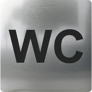Wc Symbol Selbstklebend, 100 X 100 Mm, Kunststoff Edelstahl-effekt