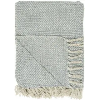 Plaid creme/hellblau Zickzackmuster
