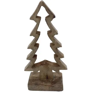 Deko Aufsteller Tannenbaum aus Mangoholz - 25 cm - Holz Weihnachtsbaum zum Aufstellen - Weihnachts Tisch Fenster Winter Advent Dekoration