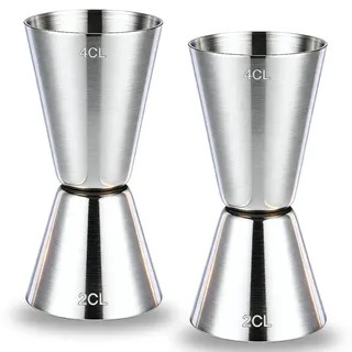 Cocktail-Messbecher 2/4 cl Edelstahl | Doppelseitiges Barmaß für Spirituosen