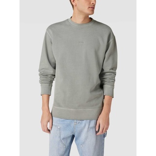 Sweatshirt mit Label-Print Modell 'Wefade', Mittelgrau, XL