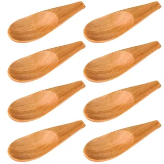 Mini Holzlöffel 8er Set Salzlöffel Kaffeeschaufel Mini-Teelöffel für kleine Gläser Zucker Honig Gewürze (Helle Holzfarbe)