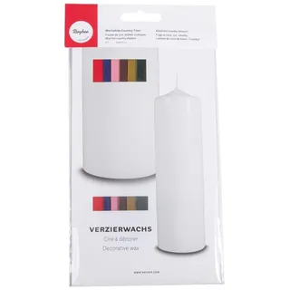 Rayher 3102300 Verzierwachs, Country-Töne, Set 6 Verzierwachsplatten, Farben sortiert, je 20 x 6,5 cm, Wachs zum Kerzen verzieren, Kerzenwachs, Wachsfolie
