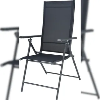 PROGARDEN Koopman Gartenstuhl Hochlehner 56 x 67 x 107 cm schwarz