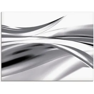 Glasbild ARTLAND "Schöne Welle - Abstrakt" Bilder Gr. B/H: 80 cm x 60 cm, Gegenstandslos, 1 St., grau Glasbilder in verschiedenen Größen