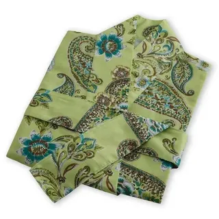 Bassetti Kimono Kimono Rapallo V1von Bassetti L/XL, Mako Satin, im Geschenkkarton, Bindegürtel grün