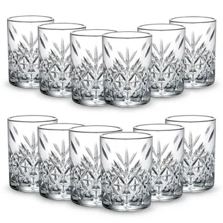 Der-Porzellan-Laden by Pasabahce Timeless Schnapsgläser 60 ml, 12er Set, Shotgläser aus Kristallglas, Facettenschliff, spülmaschinengeeignet