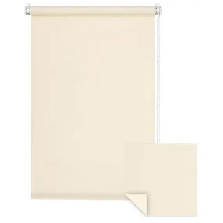 Verdunklungsrollo Klemmfix Verdunkelungsrollo 80x150 cm creme [Stoffbreite: 77cm], Victoria M., blickdicht, ohne Bohren, freihängend, Klemmfix, mit Kindersicherung, für Fenster und Türen, Sonnenschutz Sichtschutz beige 80 cm x 150 cm