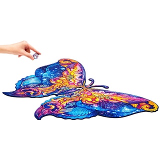 Unidragon Puzzle Unidragon Intergalaktischer Schmetterling Holzpuzzle, 306 Puzzleteile beige 41.00 cm x 30.00 cm