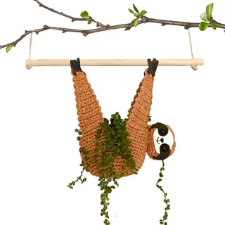 Holdes Blumentopf Faultier Sukkulenten Übertopf, Pflanzgefäßzubehör Für Pflanzenliebhaber, Wohndekor Pflanzgefäß, Tierwand Pflanzgefäß, Makramee Pflanzgefäßzubehör Für Pflanzenliebhaber