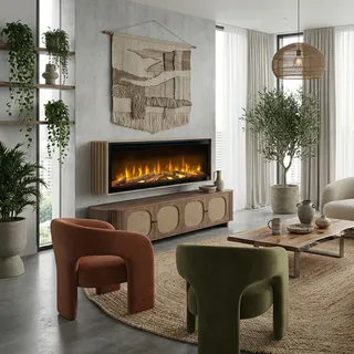 Dimplex Ignite Evolve [Optiflame Elektro-Einbaukamin]: 131 cm / 50" - Mit Eichenholz - Mit Rib Wall Panel