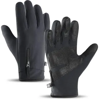 Hurtel, Herren, Handschuhe, Rutschfeste Winter-Handy-Sporthandschuhe (Größe S) – schwarz, Schwarz, (S)