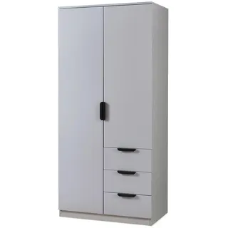 [en.casa] Kleiderschrank Eiselfing 80 x 176 x 52 cm Grau