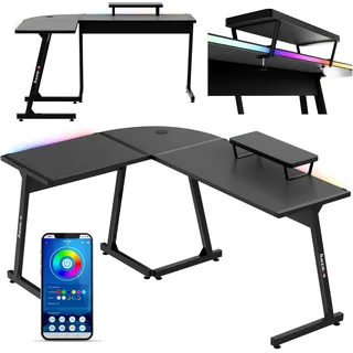 huzaro Eckschreibtisch Hero 6.0 RGB Schwarz