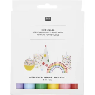 Rico Design Candle Liner Set Rainbow 6 Stk Verzierwachs Füllmenge 30 ml