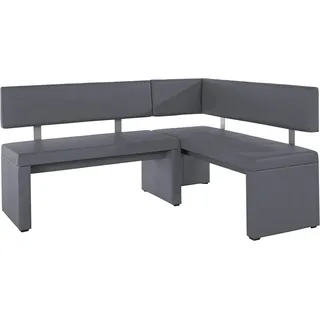 OTTO home Charissa 170 x 90 x 140 cm Kunstleder langer Schenkel links grau