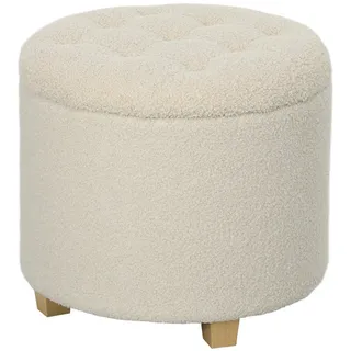 Homcom Sitzhocker Kunststoff 45 x 41 x 45 cm Cremeweiß