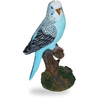 2 Deko Figuren Wellensittiche je 16 cm, Figur Dekoration Tier Tier Vogel Vögel Wellensittich