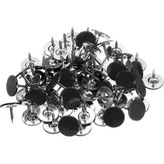 150 STK Polsternägel, Reißzwecken Schwarz, Reisszwecken, Flach Reißnägel, Flacher Kopf Heftzwecken, 11 x 13 mm dekorative Pinnwandnadeln für Tafel Weltkarte Korktafel Wand Sofa Kopfteile Möbelnägel