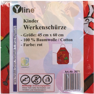 Yline 1 Stück Kinderschürze rot Werken, Kinder Bastelschürze Werkschürze Gartenschürze, Schürze, 3071