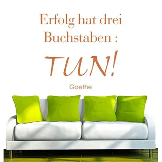 INDIGOS UG Wandtattoo Wandtattoo - Wandaufkleber - w014 Spruch Goethe Erfolg braun 80 cm