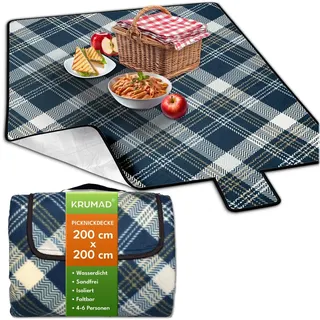 krumad Picknickdecke XXL 200 x 200 cm beige