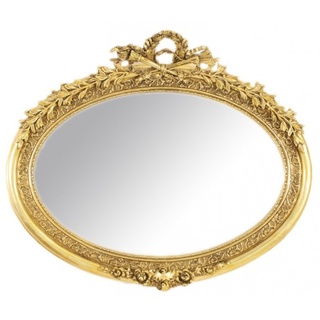 Casa Padrino Luxus Barock Wandspiegel Oval Gold - Massiv und Schwer - Goldener Spiegel