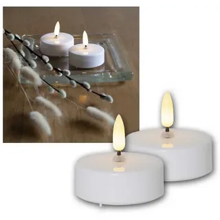 Star Trading LED Teelichte Flamme 5,8 x 5,5 cm weiß 2 St.