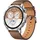 46 mm Silber Lederarmband Braun