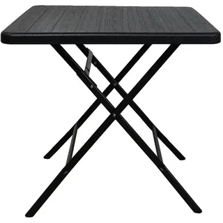 chefgastro Gartentisch klappbar 78 x 78 x 73 cm Schwarz