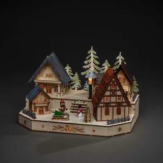 Konstsmide Weihnachtsdorf Holzsilhouette Schneemann 20 x 20 x 20 cm