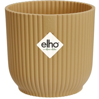 elho Vibes Fold Rund Mini 7 Pflanzentopf - Blumentopf für Innen - 100% recyceltem Plastik - Ø 7.0 x H 6.5 cm - Gelb/Buttergelb