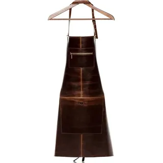 SID & VAIN Grillschürze echt Leder Schürze zum Grillen BBQ groß braun HEATHROW, Kochschürze echt Leder Unisex, Lederschürze BBQ braun-cognac braun