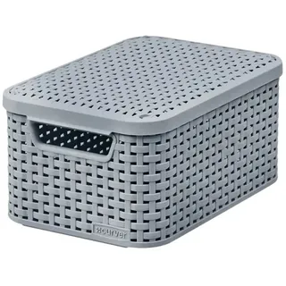 Curver Rattan Style S: 28,5 x 19,4 x 13 cm hellgrau - Grau