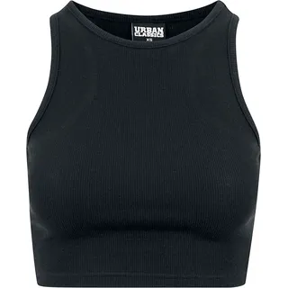 URBAN CLASSICS Cropped Rib Top Schwarz XL