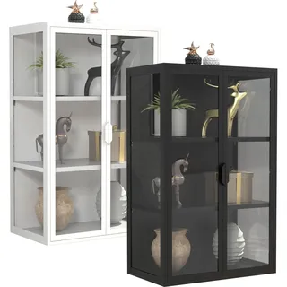 VCM Wandvitrine Hängevitrine Glas Flokas L - Weiß