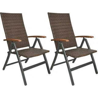 Brubaker Modena Gartenstuhl 59 x 59 x 109 cm braun/grau 2 St.