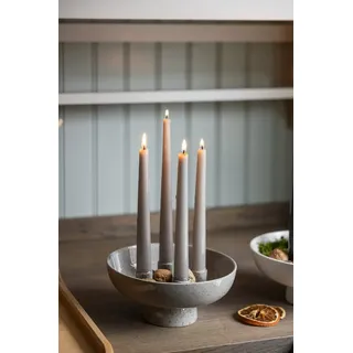 Storefactory Adventskranz Kerzenschale Granhammar, Glasiert beige