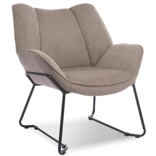 HomeGuru Loungesessel moderner Relaxsessel,Loungesessel,Lesesessel,Blütenblattform,Ergonomie (1-St., Packung) beige|braun