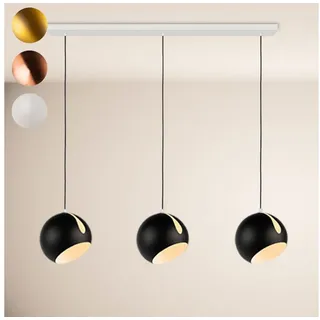 s.luce Pendelleuchte Ball Esstisch-Pendelleuchte 2-5-flammig Ø 30cm Balken 120cm Gold goldfarben